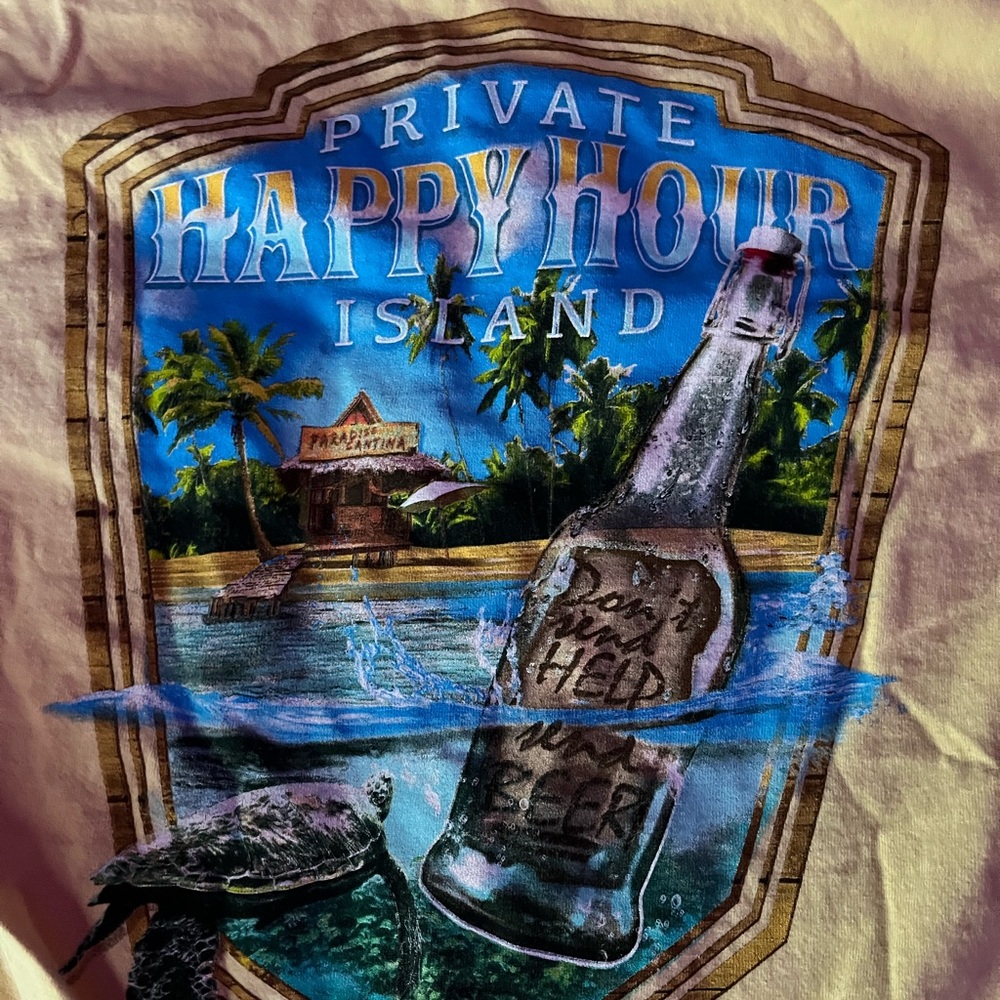 yellow happy hour surf shop tee